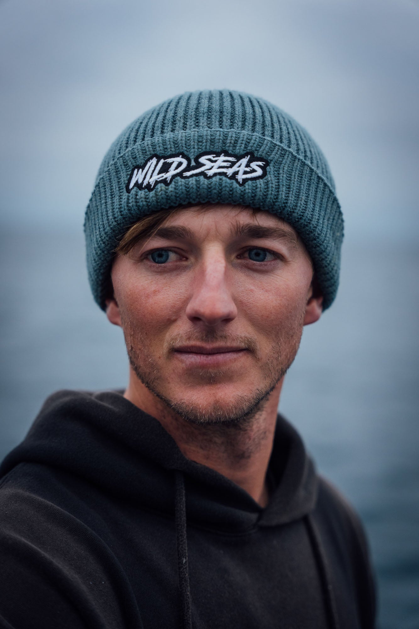 Kieren wearing the Wild Seas Fishermans Beanie Hat