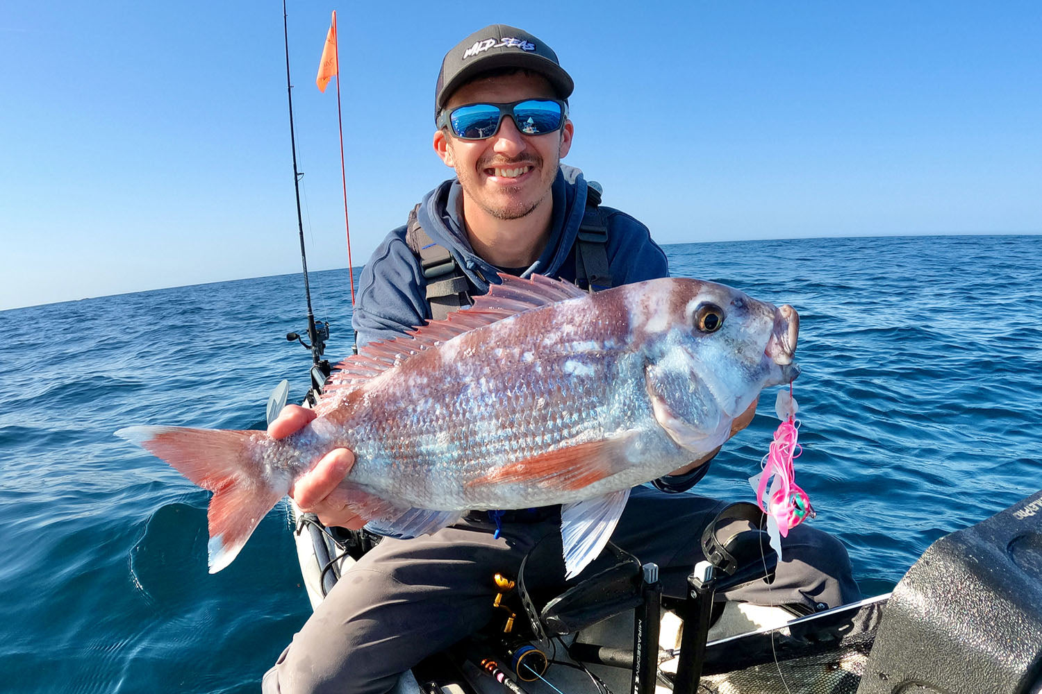 A Couch's Bream caught kayak fishing using the Fish Nugz Kraken Kabura Jig