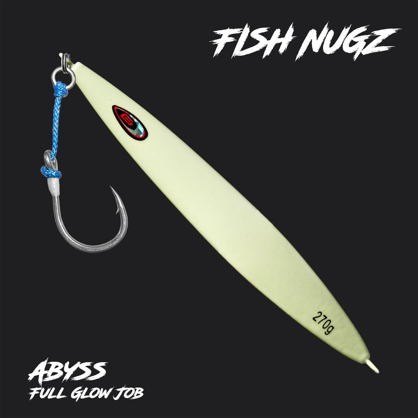 Fish Nugz Abyss Speed Jig in Full Glow Job colour