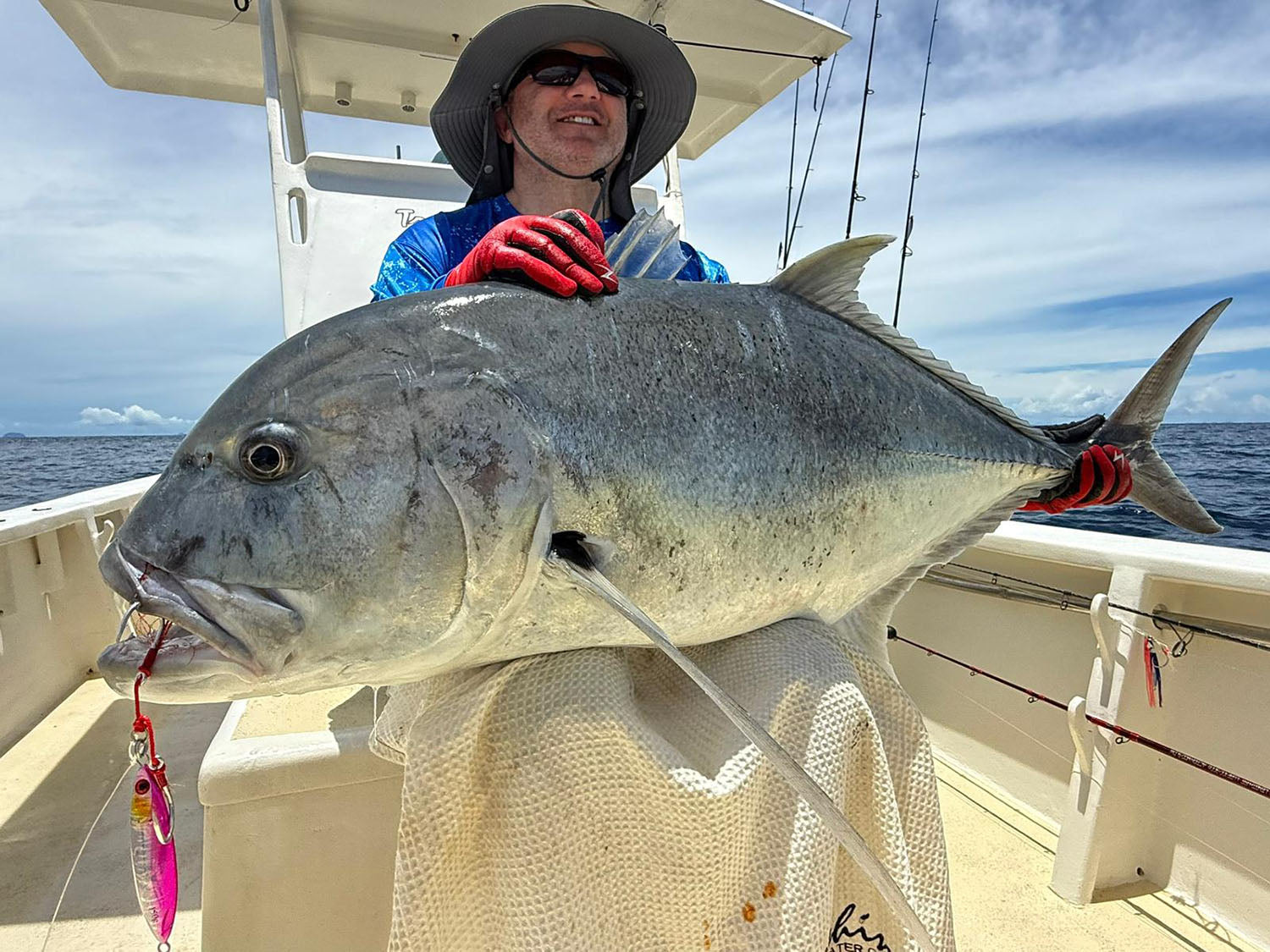 Giant Trevally caught in Madagascar on the Fish Nugz Heavy Flow slow jig