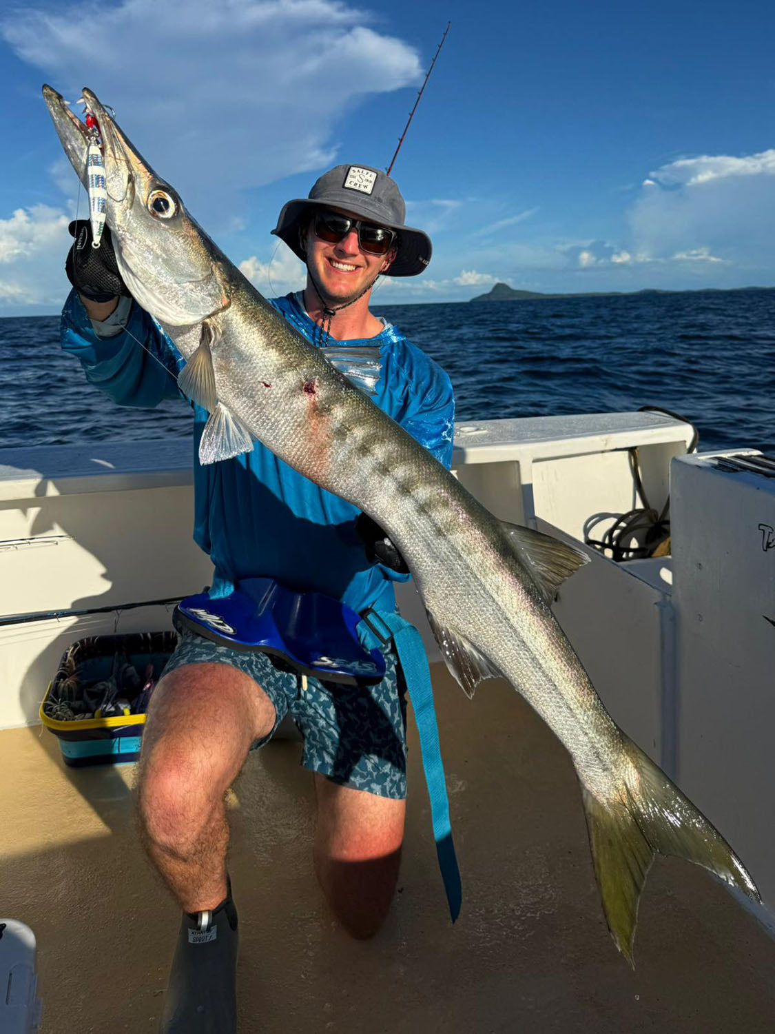 A Barracuda caught jigging in Madagascar on the Fish Nugz Holy Flial jig