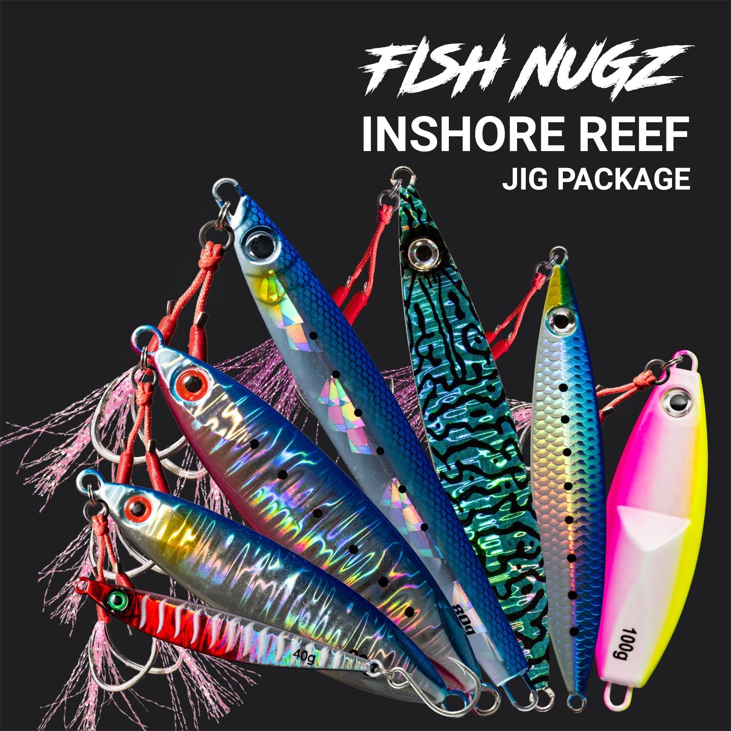 Fish Nugz Inshore Reef Jig Package - Starter Jig Fishing Bundle – Wild ...