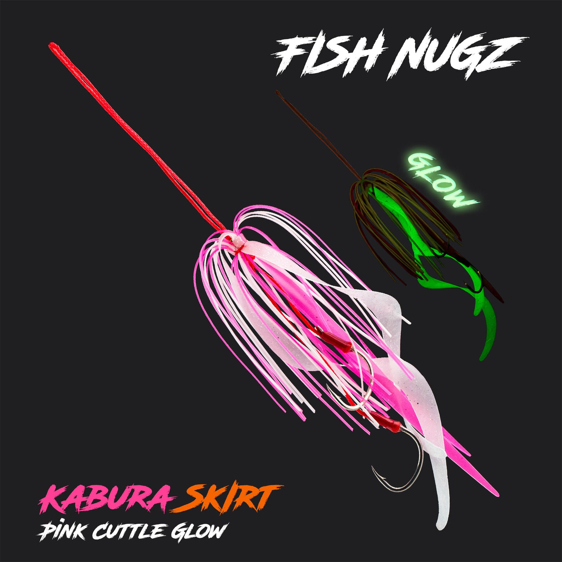 Fish Nugz Kabura Jig Skirt - Pink Cuttle Glow