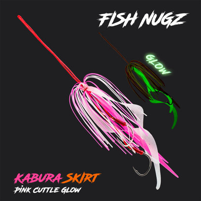 Fish Nugz Kabura Jig Skirt - Pink Cuttle Glow
