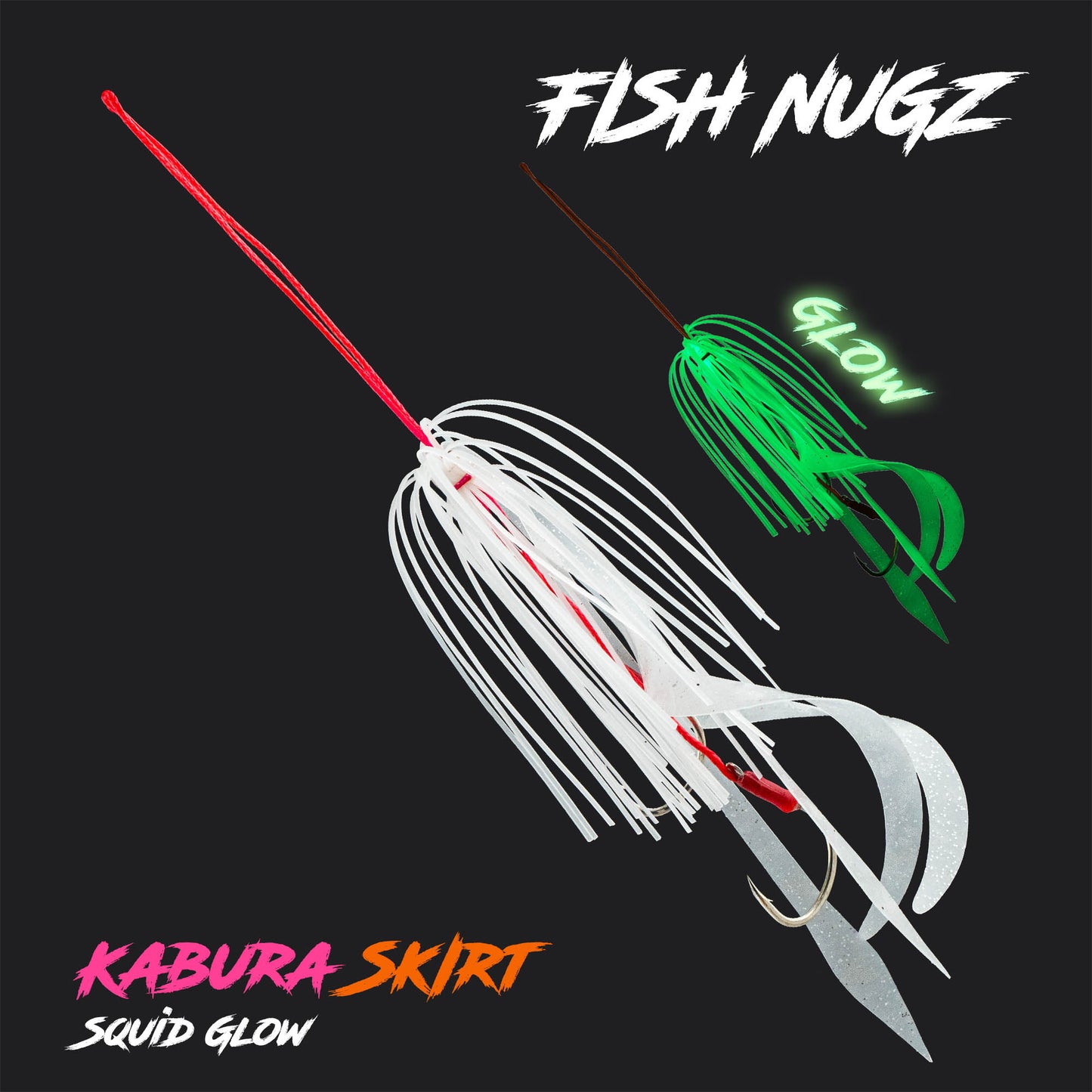 Fish Nugz Kabura Jig Skirt - Squid Glow