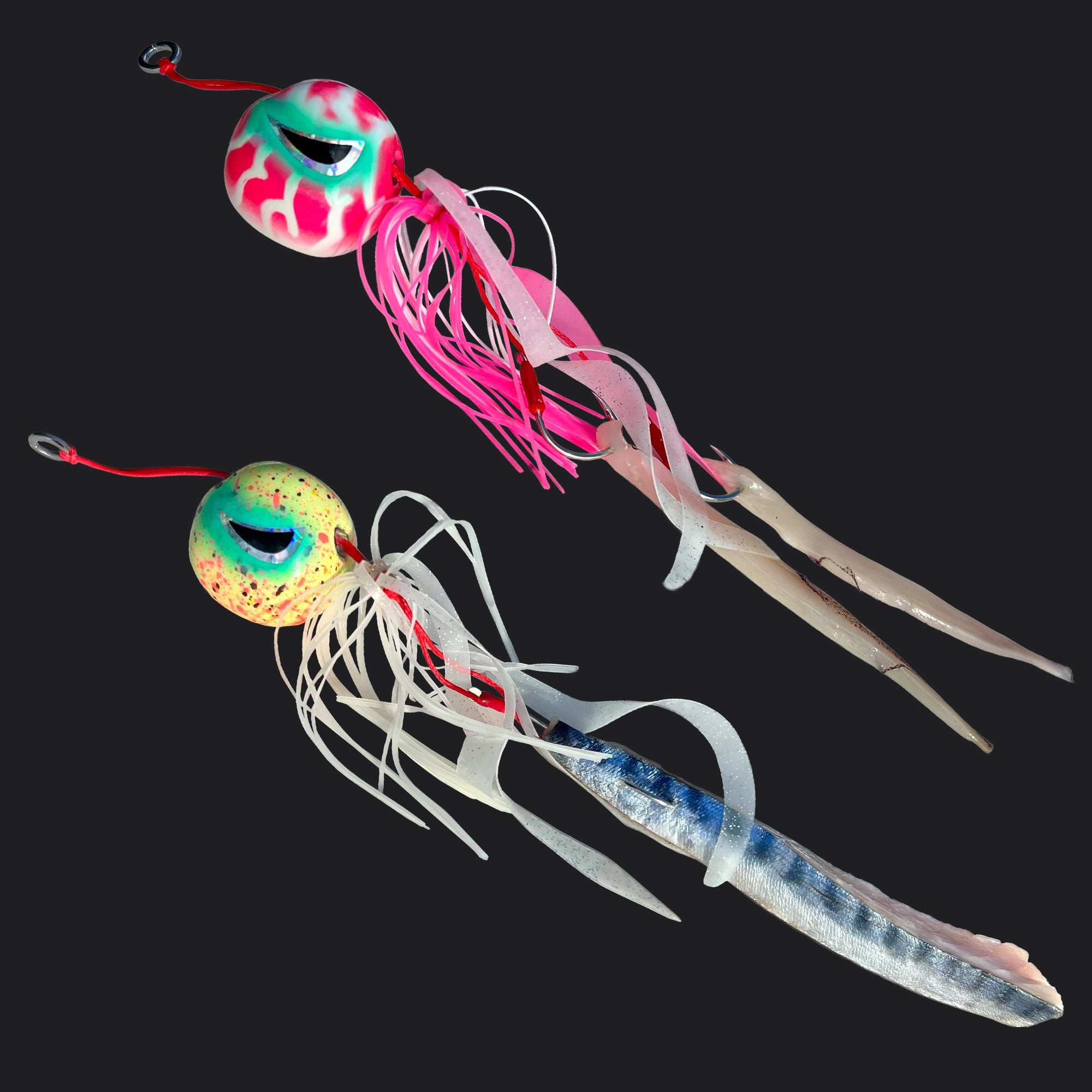 Fish Nugz Kraken Kabura Jig baited with Squid and Mackerel Strips