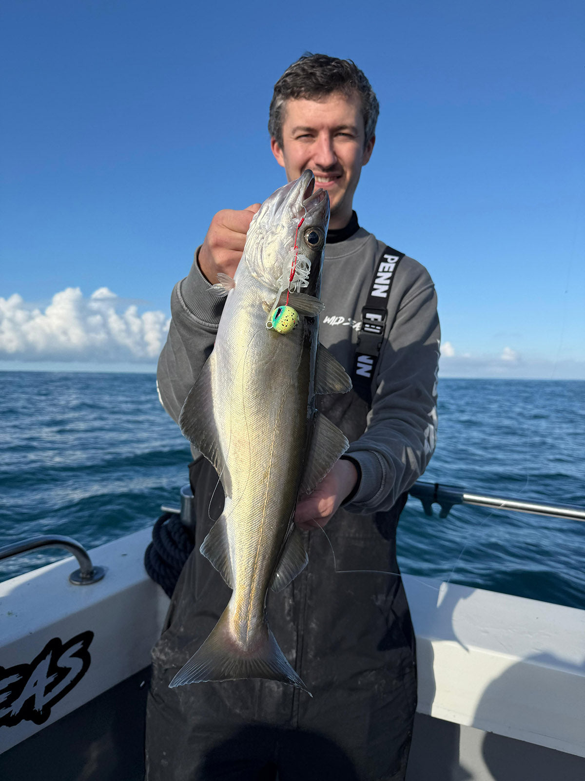 Pollack caught on a Fish Nugz Kraken Kabura Jig