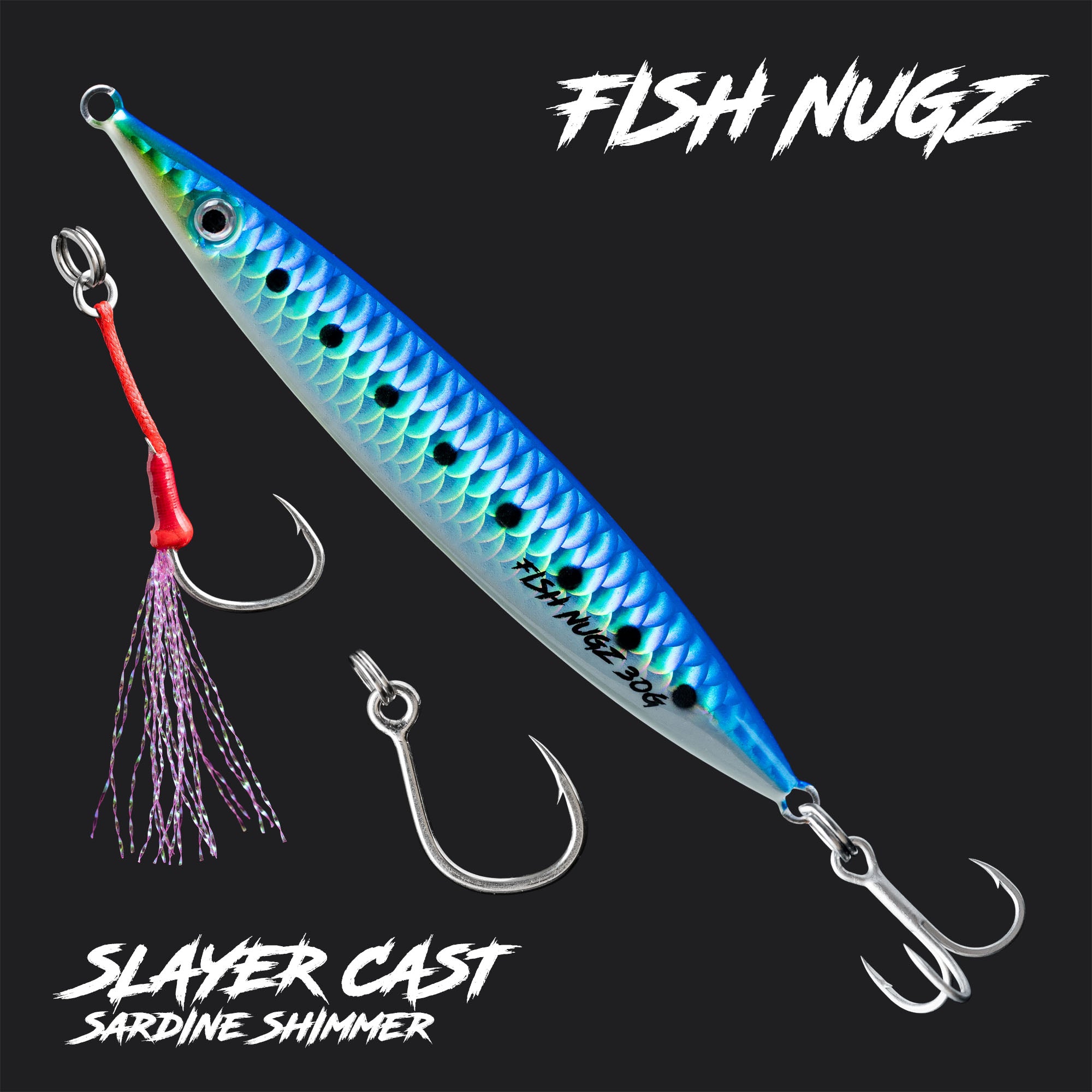 Fish Nugz Slayer Cast Fishing Jig - Great for Bass, Pollack & Mackerel ...