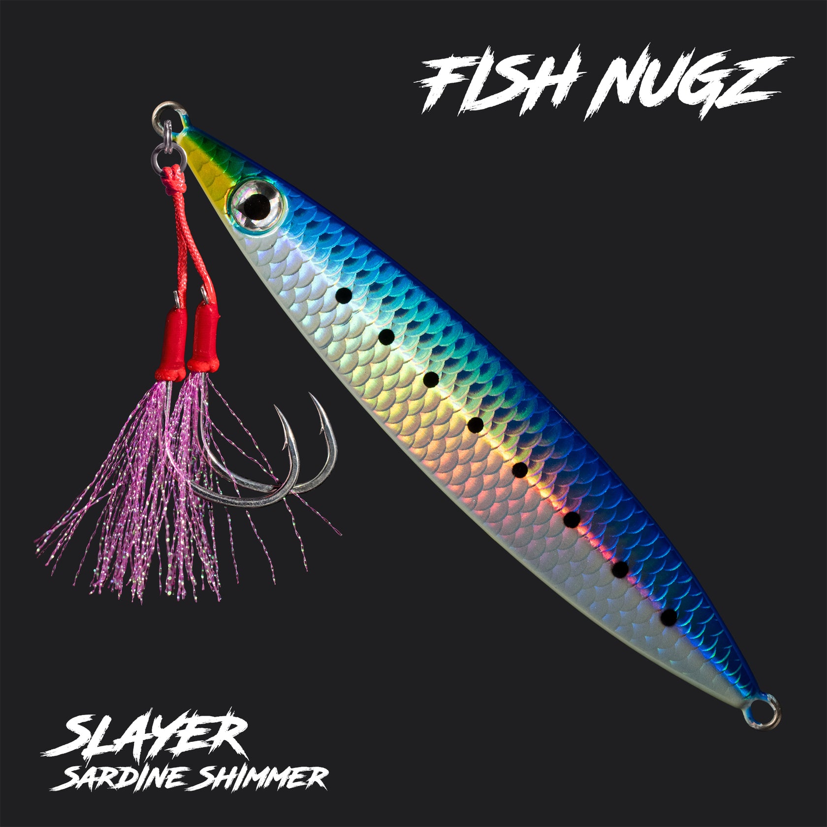 Fish Nugz SLAYER Slow Pitch Jig with Real Mackerel & Baitfish Designs ...