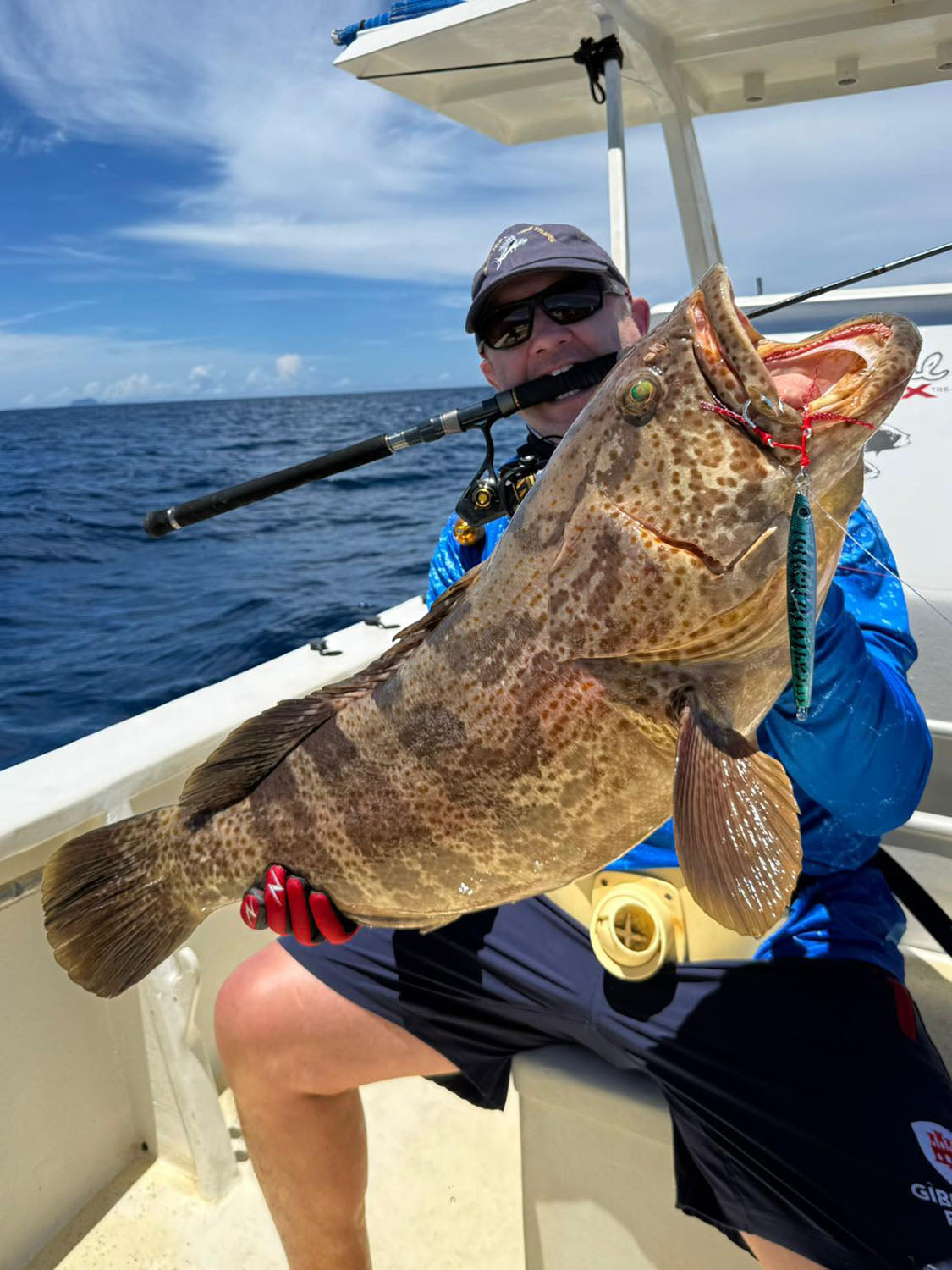 Orange Spotted Grouper caught in Madagascar slow jigging with the Fish Nugz Full Mast jig