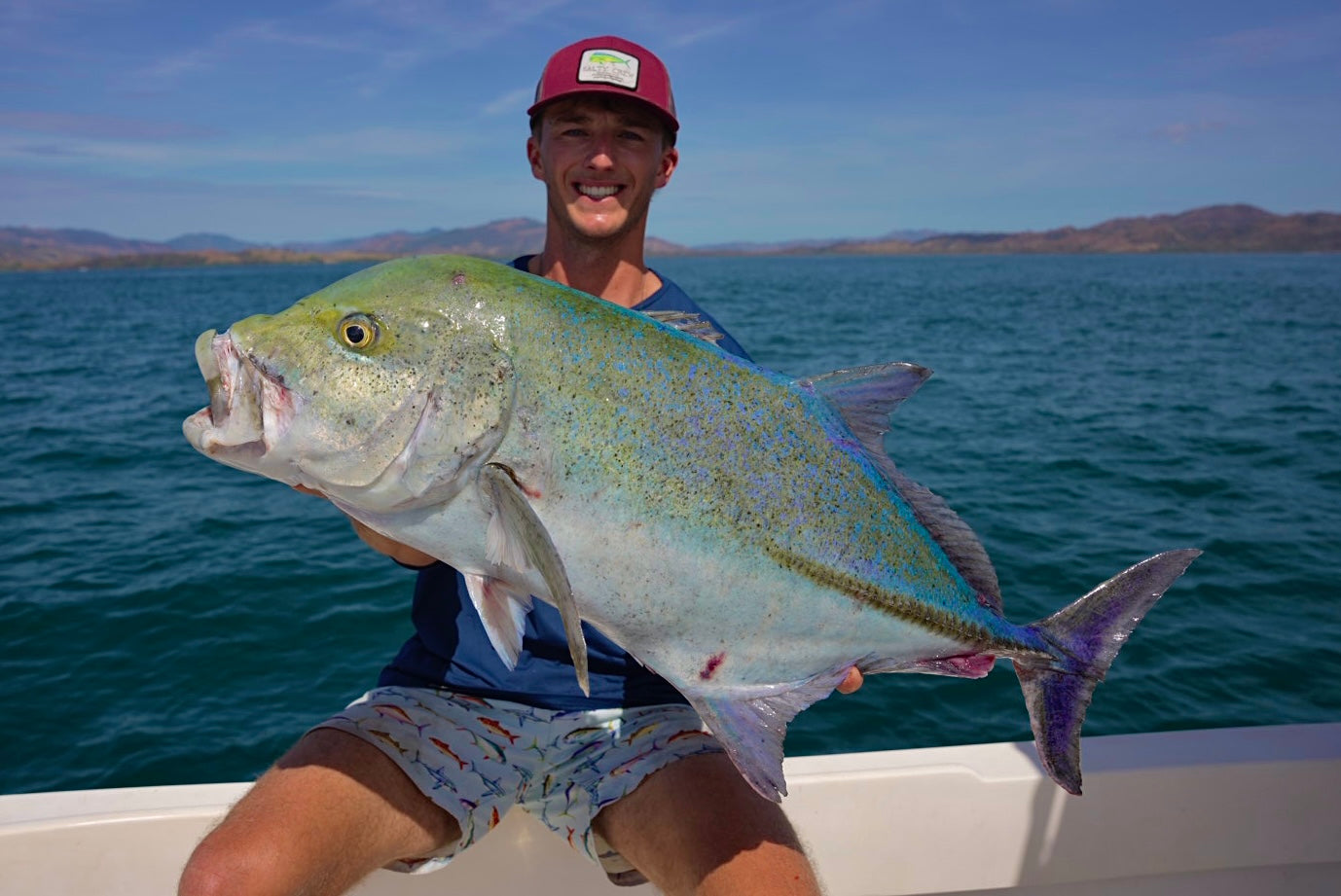 Kieren with a Bluefin Trevally caught in Panama