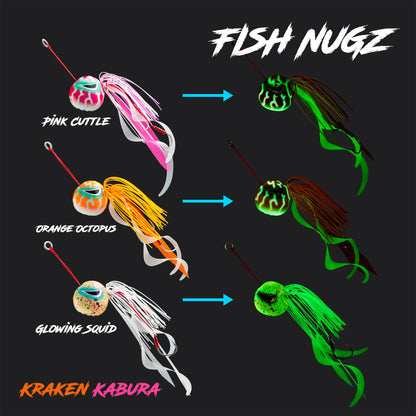 Fish Nugz Kraken Kabura Jig with glow-in-the-dark luminous effect
