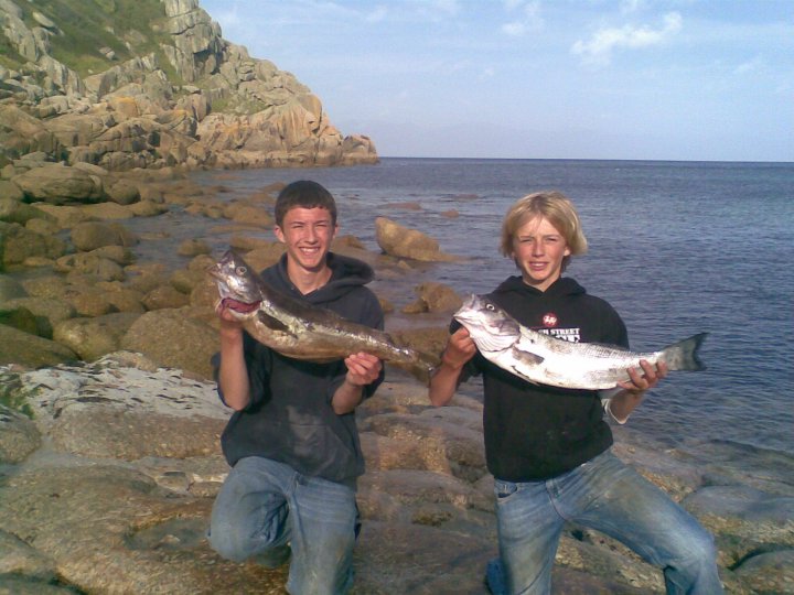 Kieren Bass and Liam Pollack Fishing Shore Cornwall