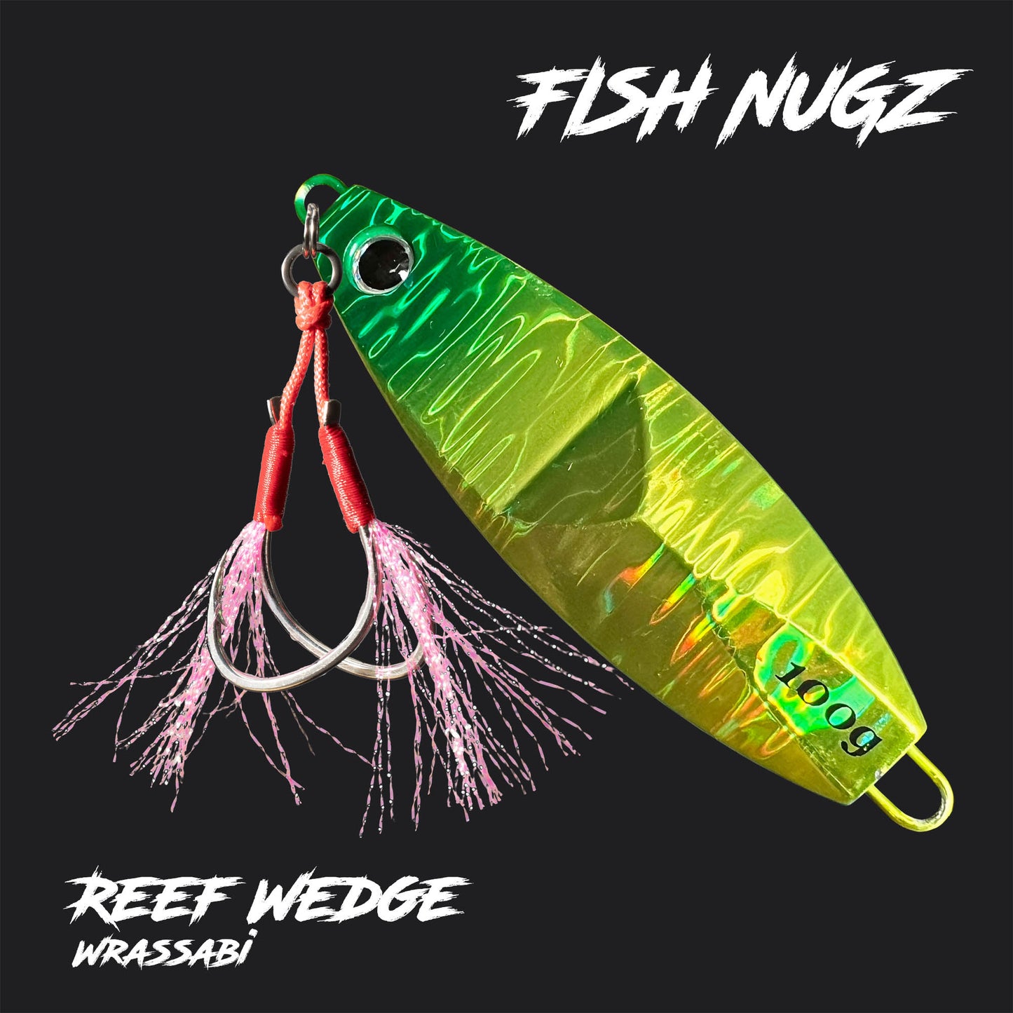 Fish Nugz Reef Wedge Slow Jig in Wrassabi Colour