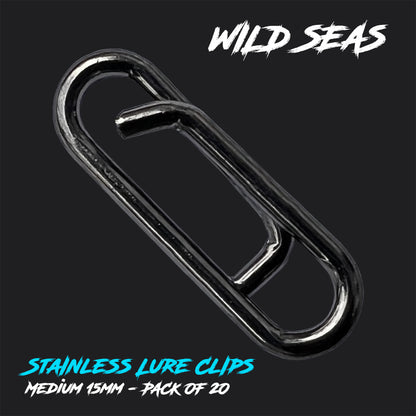 Wild Seas Stainless Quick-Change Lure and Jig Clip - 15mm Size