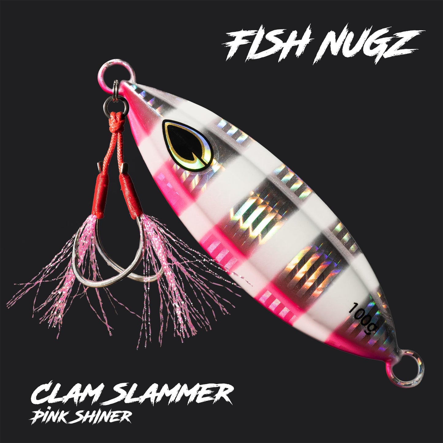 Fish Nugz Clam Slammer Slow Jig in Pink Shiner Colour