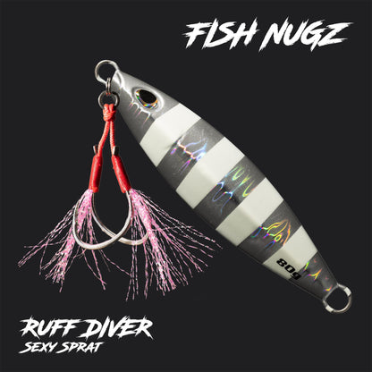 Fish Nugz Ruff Diver Slow Jig in Sexy Sprat Colour